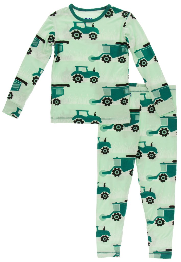 Pistachio Tractor Long Sleeve Pajama Set