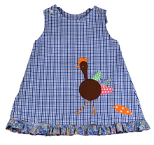 Load image into Gallery viewer, Blue Plaid Reversible Jumper With Pumpkins And Turkeys
