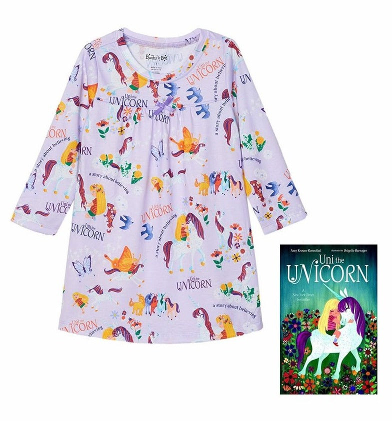 Uni The Unicorn Gown Books  To Bed Set