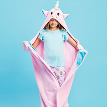 Load image into Gallery viewer, Unicorn Hooded Plush Blanket
