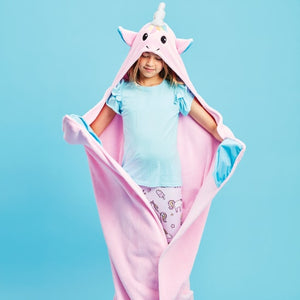 Unicorn Hooded Plush Blanket