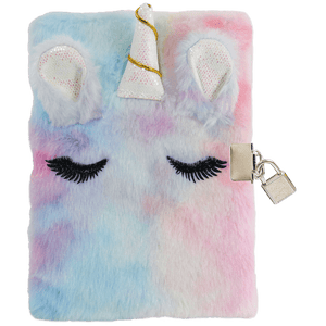 Magical Unicorn Furry Lock And Key Journal