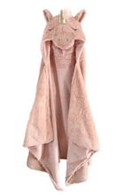 Load image into Gallery viewer, Uliana Plush Pink Unicorn Hooded Blanket
