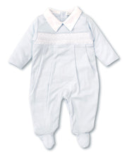 Load image into Gallery viewer, CLB Charmed Footie with Smocking - Light Blue
