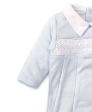 Load image into Gallery viewer, CLB Charmed Footie with Smocking - Light Blue

