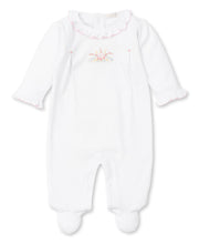 Load image into Gallery viewer, Premier Spring White With Pink Hand Embroidered Footie
