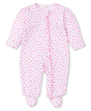 Load image into Gallery viewer, Ditsy Blooms Pink Footie With Zipper
