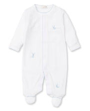 Load image into Gallery viewer, Baby Bunny Blue Premier Embroidered Footie
