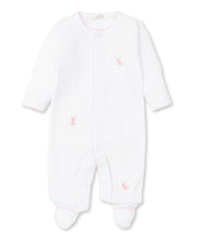Load image into Gallery viewer, Baby Bunny Pink Premier Embroidered Footie
