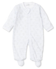 Load image into Gallery viewer, Blue Gingham Bunnies Footie
