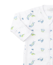 Load image into Gallery viewer, 18 Holes Blue Print Footie With Zipper
