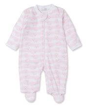 Load image into Gallery viewer, Lovey Lambs Pink Print Footie with Zipper
