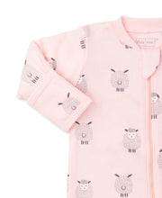 Load image into Gallery viewer, Baa Baa Lambs Pink Zipper Footie Print

