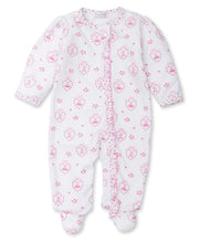 Load image into Gallery viewer, Rosebuds En Pointe Print Footie with Zipper - Pink
