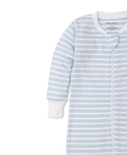 Load image into Gallery viewer, Pajama with Zip Snug Stripe - Light Blue
