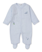 Load image into Gallery viewer, Hole in One Stripe Embroidered Footie - Blue
