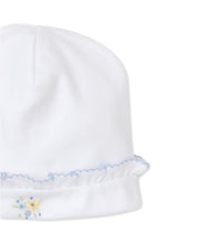 Load image into Gallery viewer, SCE Floral Fantasy Hat with Embroidery - White with Blue
