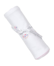 Load image into Gallery viewer, SCE Floral Fantasy Blanket with Hand Embroidery - White with Pink
