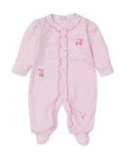 Load image into Gallery viewer, Hole in One Stripe Embroidered Footie - Pink
