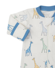 Load image into Gallery viewer, Giraffe Friends Footie with Zipper - Blue
