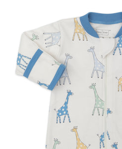 Giraffe Friends Footie with Zipper - Blue