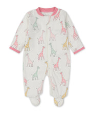 Load image into Gallery viewer, Giraffe Friends Footie with Zipper - Pink
