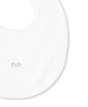Load image into Gallery viewer, Premier Spring White With Pink Hand Embroidered Bib
