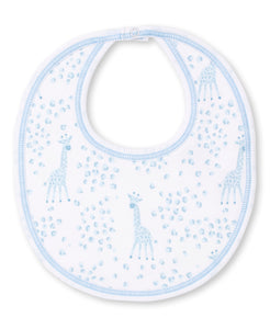 Speckled Giraffe Blue Bib