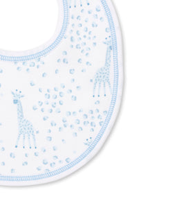 Speckled Giraffe Blue Bib