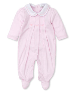 Classic Treasures Pink Dot Footie With Collar