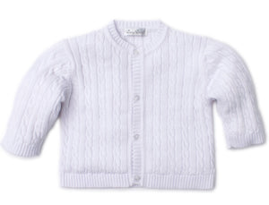 Cozy Cable Knits White Cardigan