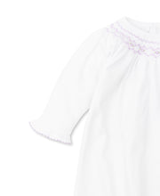 Load image into Gallery viewer, CLB Summer Bishop Smocked Sack - White with Lilac
