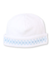 Load image into Gallery viewer, CLB Summer 22 Smocked White and Blue Hat
