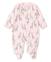 Load image into Gallery viewer, Giraffes Footie With Zipper - Pink
