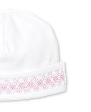 Load image into Gallery viewer, CLB Summer 22 Smocked White And Pink Hat

