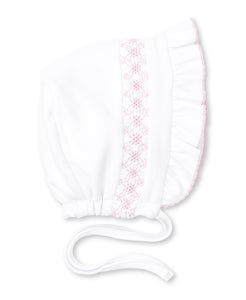 CLB Summer 22 Smocked White And Pink Bonnet