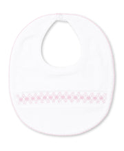 Load image into Gallery viewer, CLB Summer 22 Smocked White and Pink Bib
