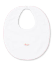 Load image into Gallery viewer, Premier Spring White With Pink Hand Embroidered Bib

