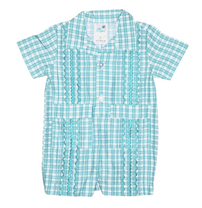 Valencia Guayabera Romper - Green On Green