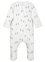 Load image into Gallery viewer, Wading Birds On White Zipper Footie
