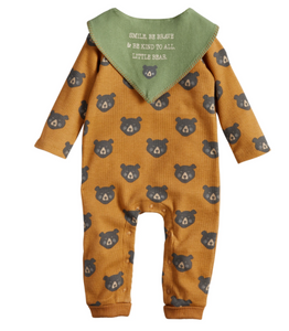 Waffle Bear Overall With Bib