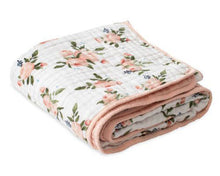 Load image into Gallery viewer, Cotton Muslin Big Kid Quilt - Watercolor Roses

