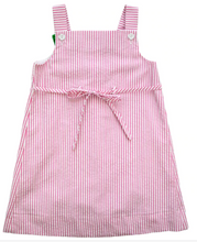 Load image into Gallery viewer, Pink Seersucker Dress With Watermelon
