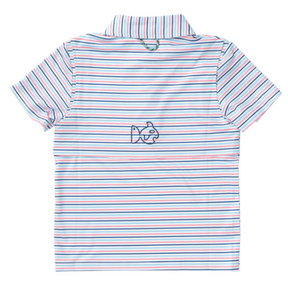 Performance Polo in Melon Stripe