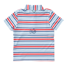 Load image into Gallery viewer, Performance Polo in America Red White and Blue Stripe
