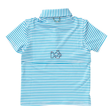 Load image into Gallery viewer, Performance Polo in Swim Cap Blue Stripe
