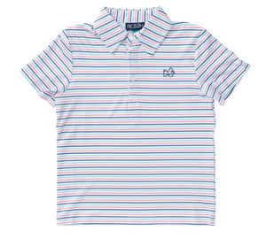 Performance Polo in Melon Stripe