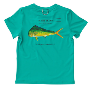 Performance Fishing Tee with Slushy Green Mahi Art