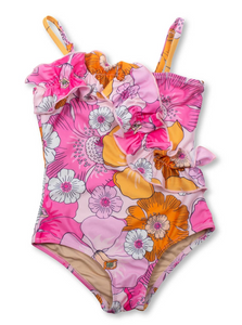 Blooming Hibiscus Ruffle One Piece Swimsuit