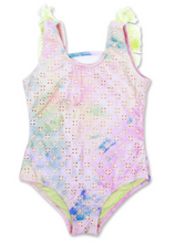 Load image into Gallery viewer, Watercolor Eyelet Fringe Back Swimsuit
